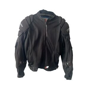 Vintage Black Joe Rocket Motorcycle Padded Jacket Breathable Netting Dirt bike